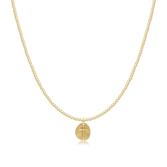ENewton/ 15" Choker Classic Gold 2mm Bead-Inspire Small Gold Charm