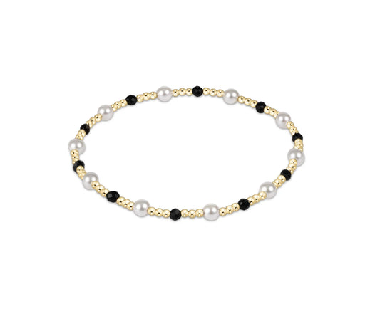 ENewton/ Pearl Sincerity Pattern 4MM Bead Bracelet-Faceted Onyx