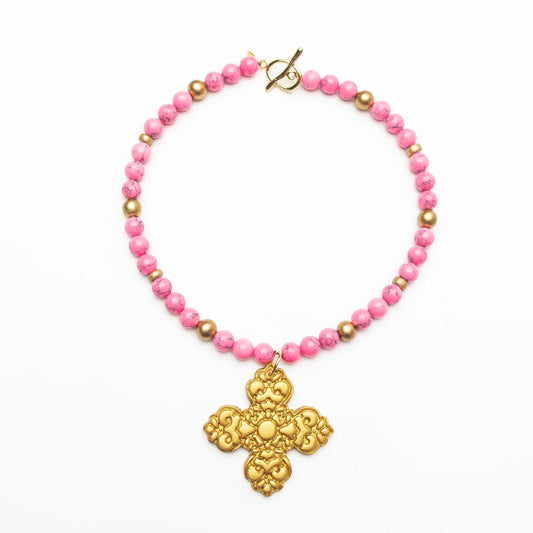 Hidden Truth Jewelry/ Bright Pink Jade + Andrea Cross