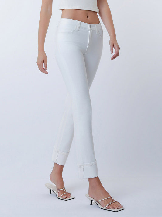 Vervet/ MR Crop Slim Straight/ Optic White