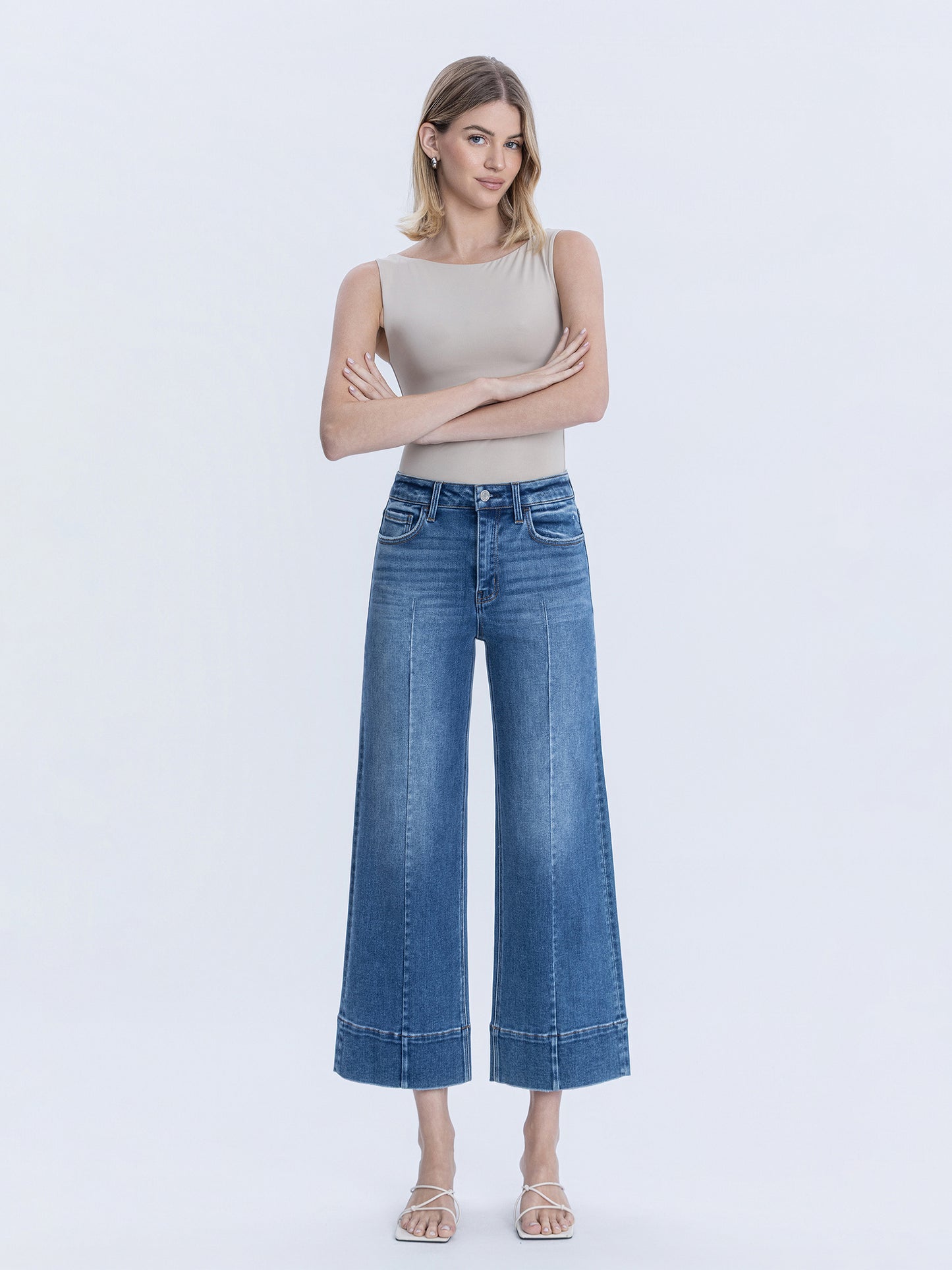 Vervet/ HR Ankle Wide Trouser/ Golden Aura