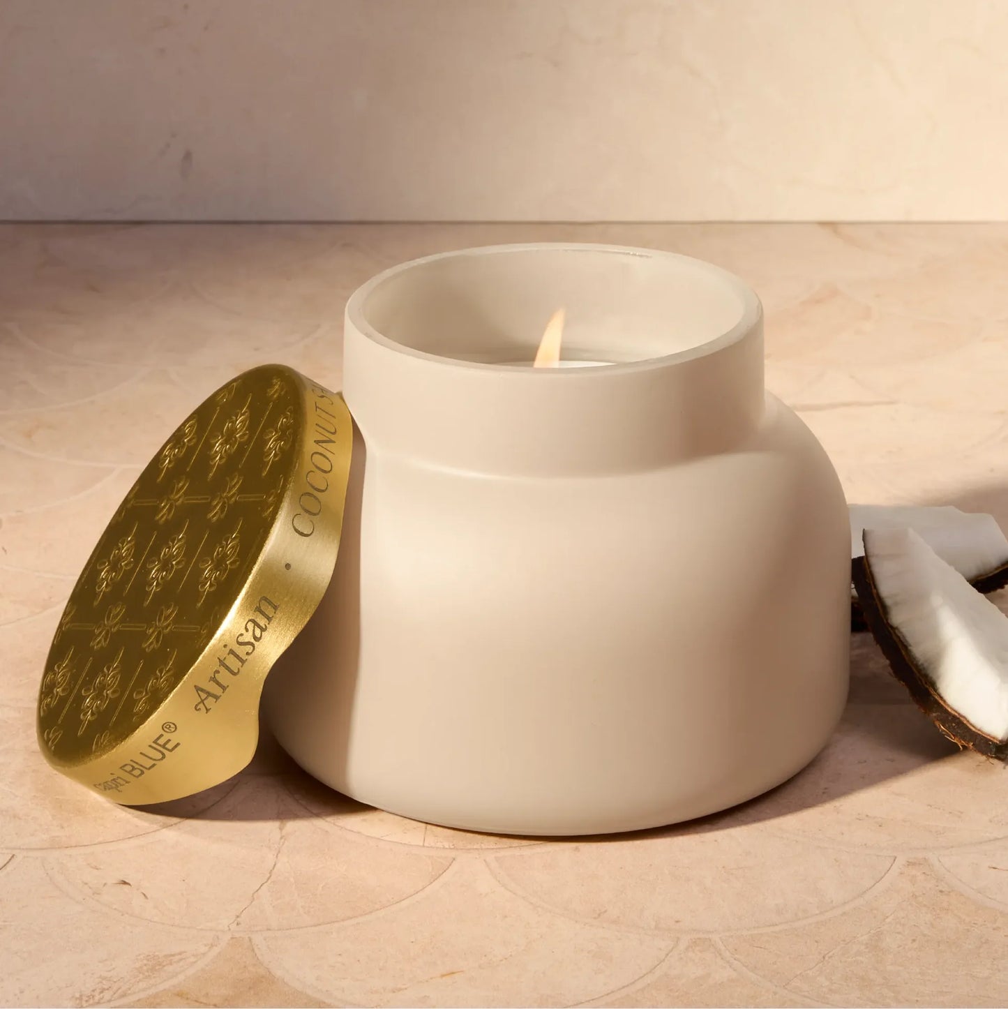 Capri Blue/ Artisan Terrazza Velluto Signature Candle/ Coconut Santal