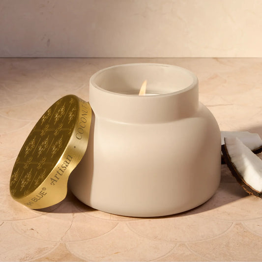 Capri Blue/ Artisan Terrazza Velluto Signature Candle/ Coconut Santal