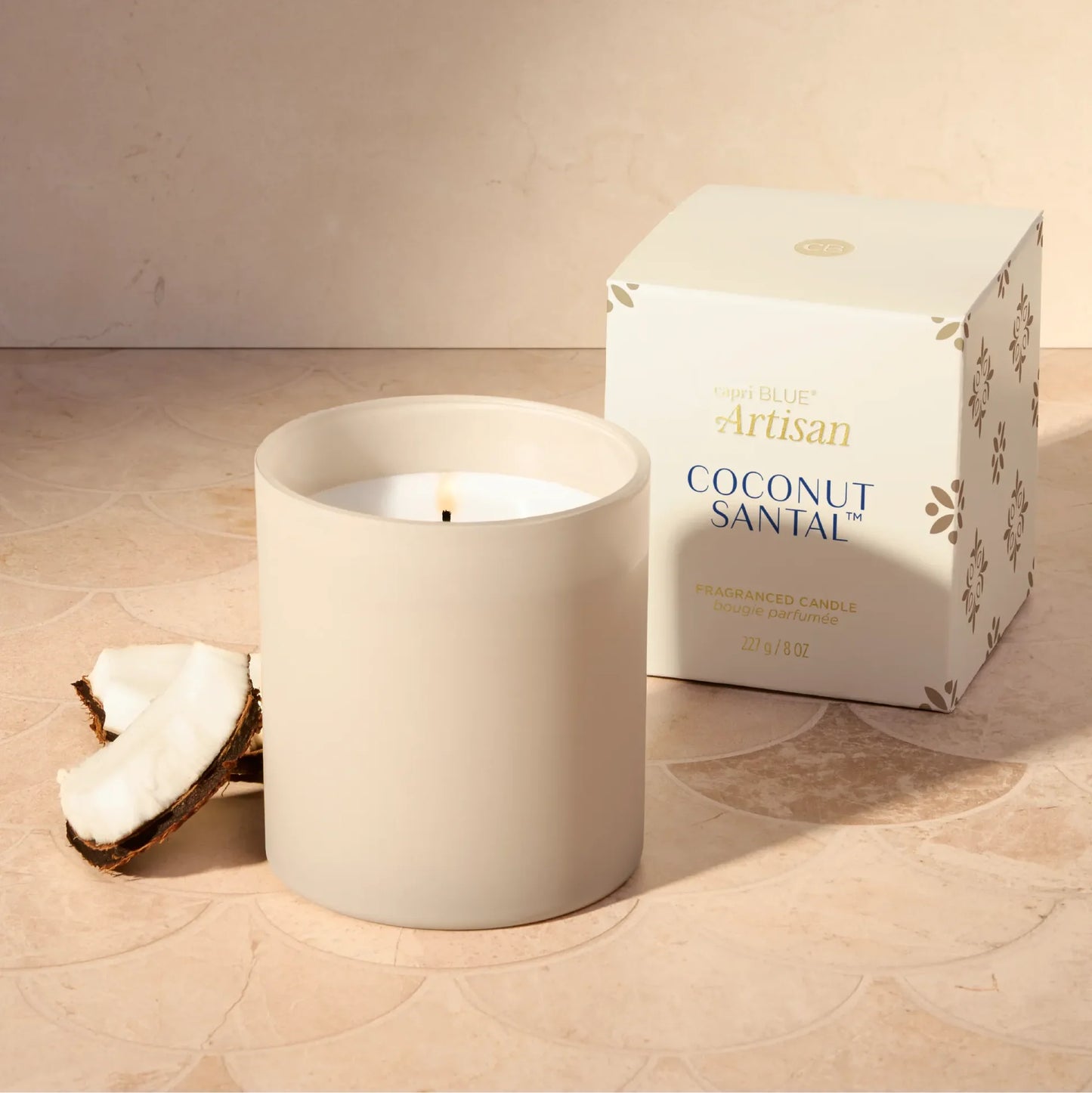 Capri Blue/ Artisan Terrazza Velluto Boxed Tumbler/ Coconut Santal