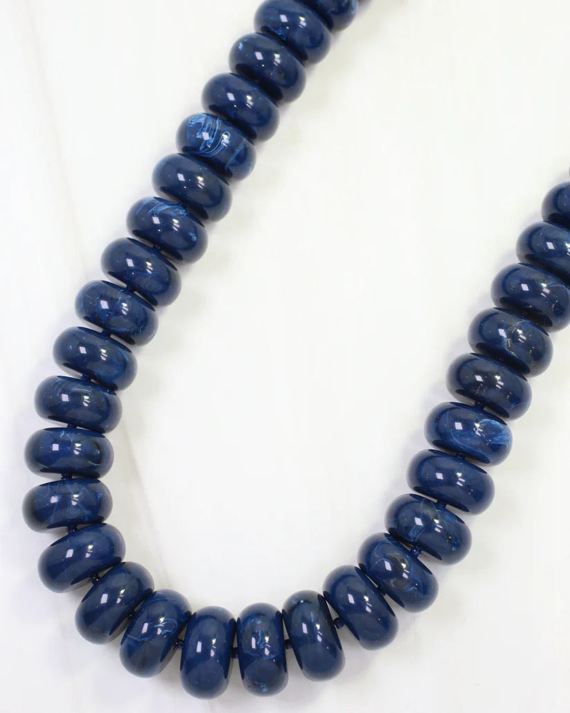 The Pipestone Beaded Necklace/ Navy