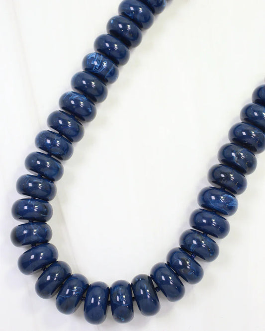 The Pipestone Beaded Necklace/ Navy