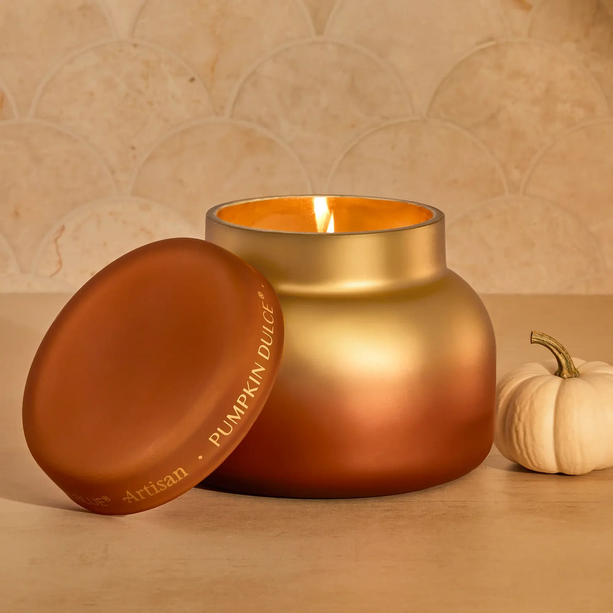 Capri Blue/ Artisian Tuscan Radiance Signature Candle/ Pumpkin Dulce