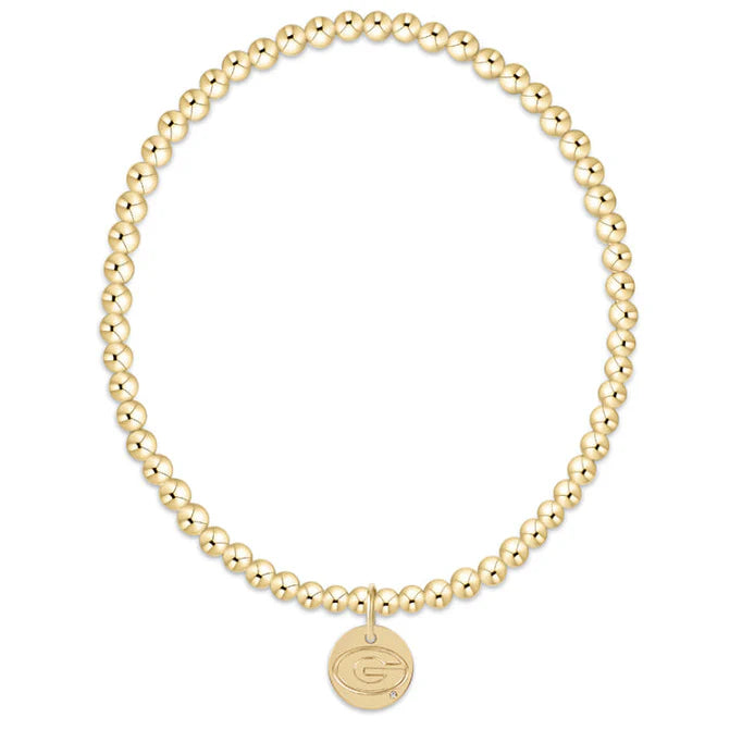 ENewton/ ECollegiate Classic Gold 3MM Bracelet-UGA Disc