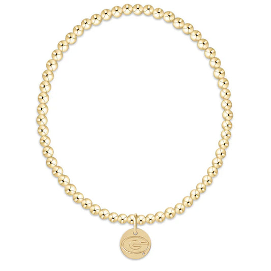 ENewton/ ECollegiate Classic Gold 3MM Bracelet-UGA Disc