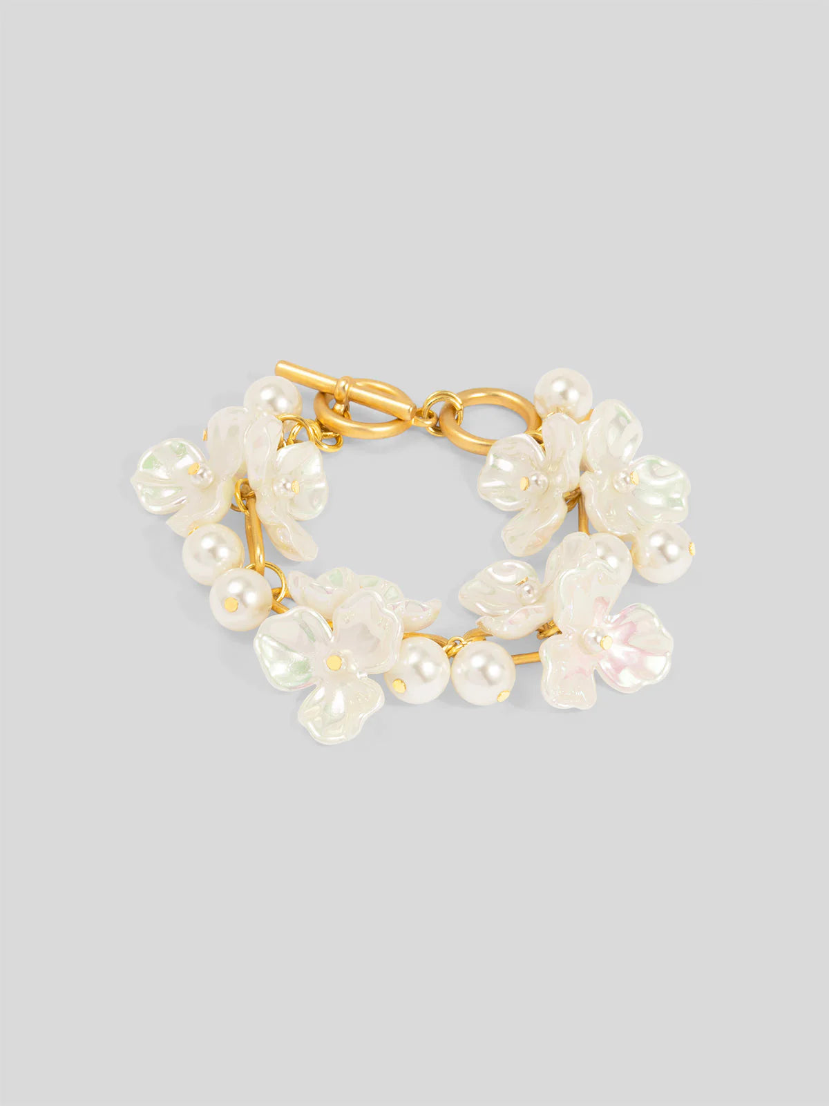 The Pearl & Floral Charm Bracelet