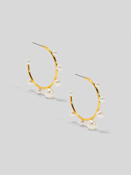 The Small Decorative Pearl Hoop