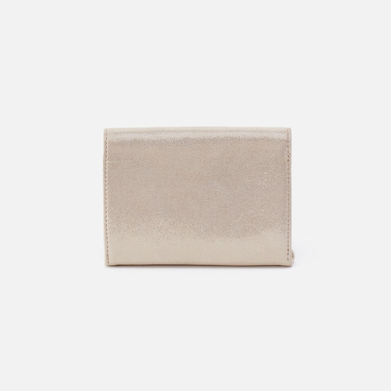 HOBO/ The Robin Compact Wallet/ Metallic Leather Sand Shimmer