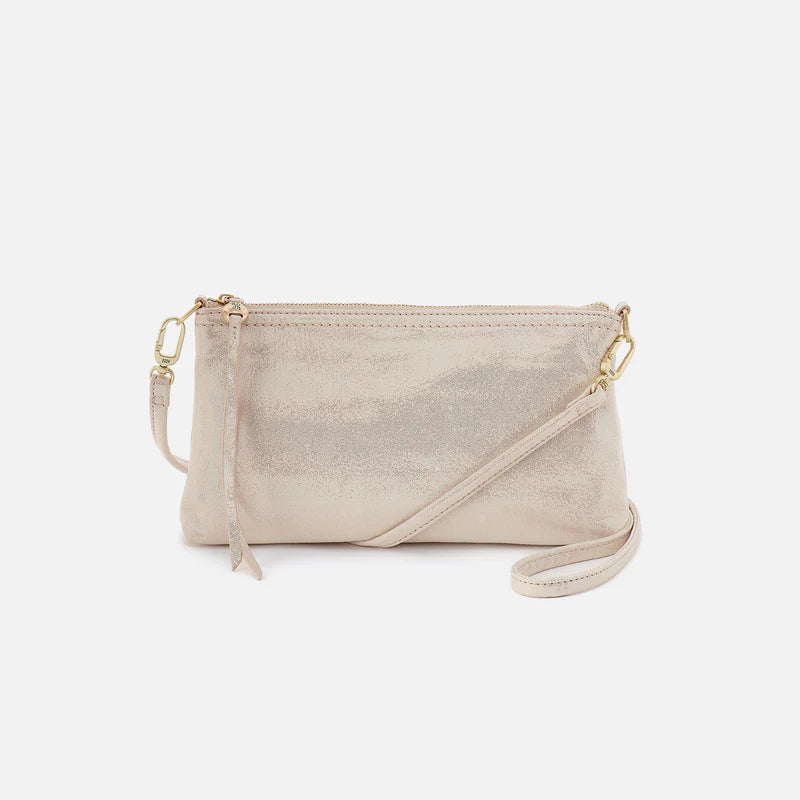 HOBO/ The Darcy Crossbody/ Metallic Leather Sand Shimmer
