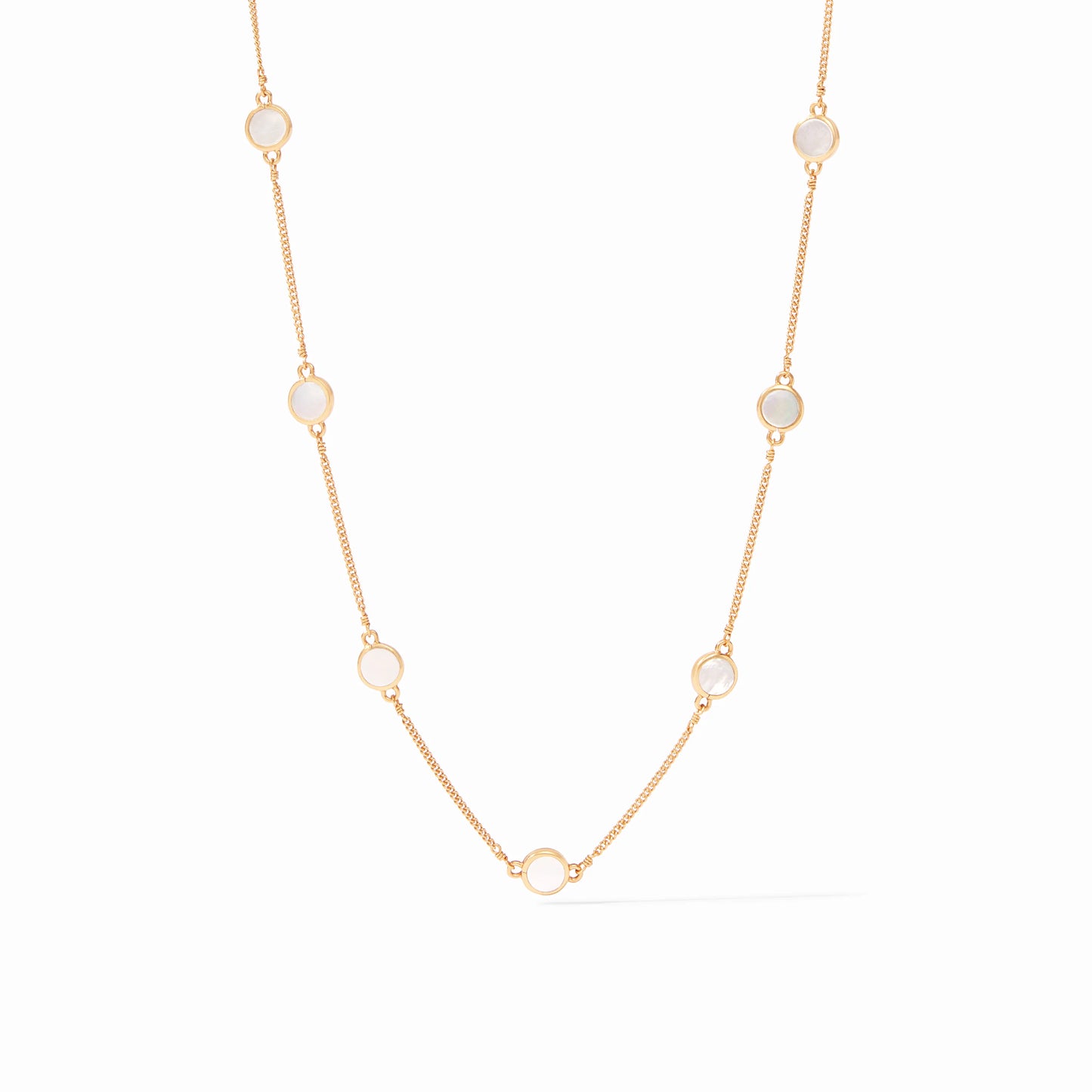 Julie Vos/ Valencia Delicate Station Necklace/ Mother of Pearl