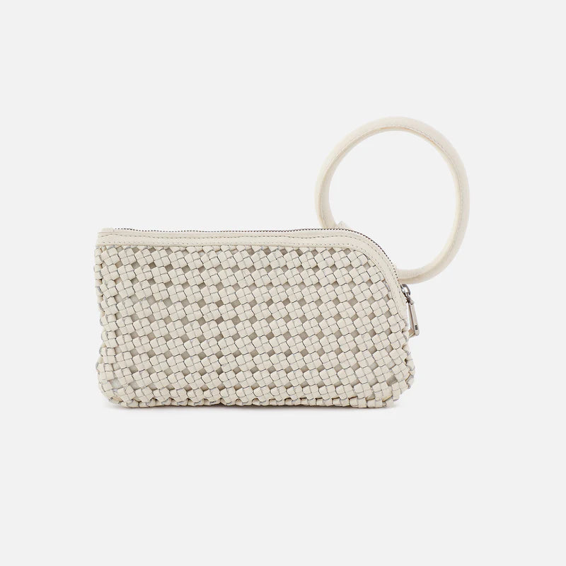HOBO/ The Sable Wristlet/ Woven Leather Whitecap