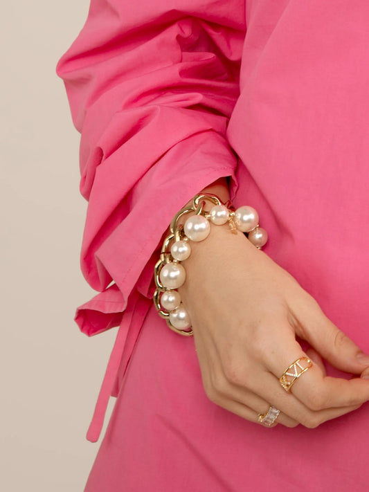 The Mixed Pearl Stretch Bracelet