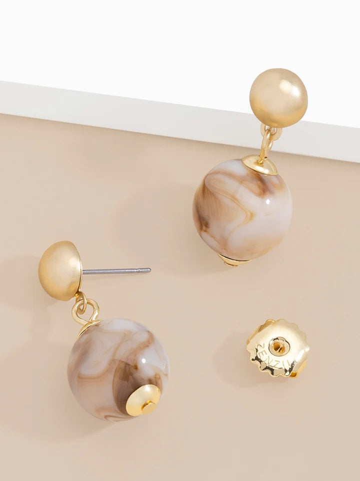 The Marble Bead Drop Earring