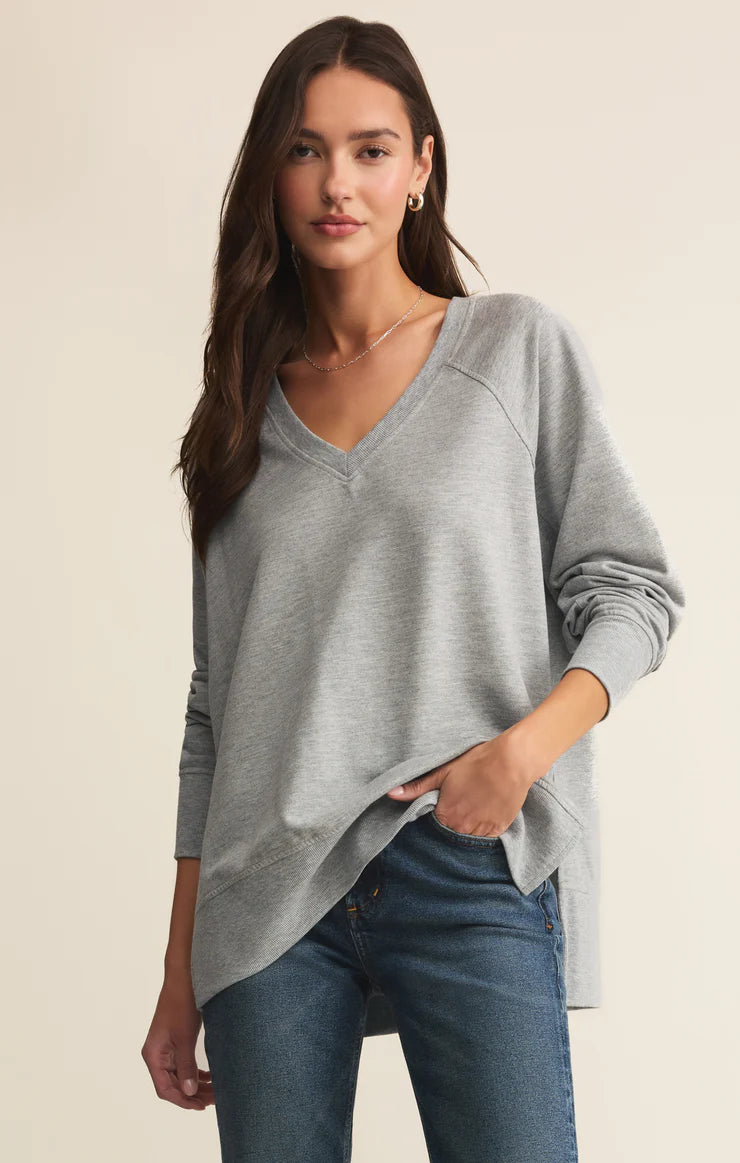 ZSupply/ The V-Neck Weekender/ Classic Heather Grey/ FINAL SALE