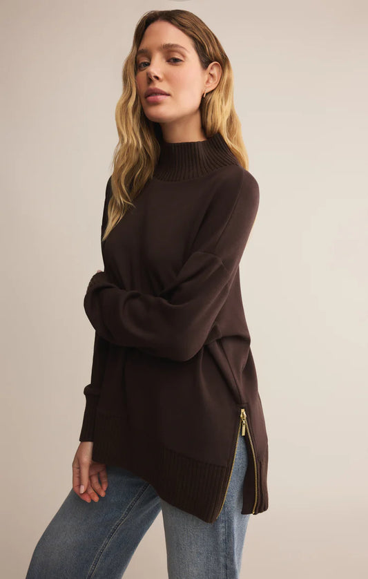ZSupply/ The Sable Rib Sweatshirt/ Chocolate Cherry