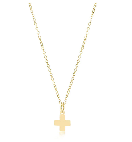 ENewton/ 16" Necklace Gold-Signature Cross Gold Charm