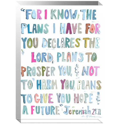 Jeremiah 29:11 Acrylic Block/ Pink