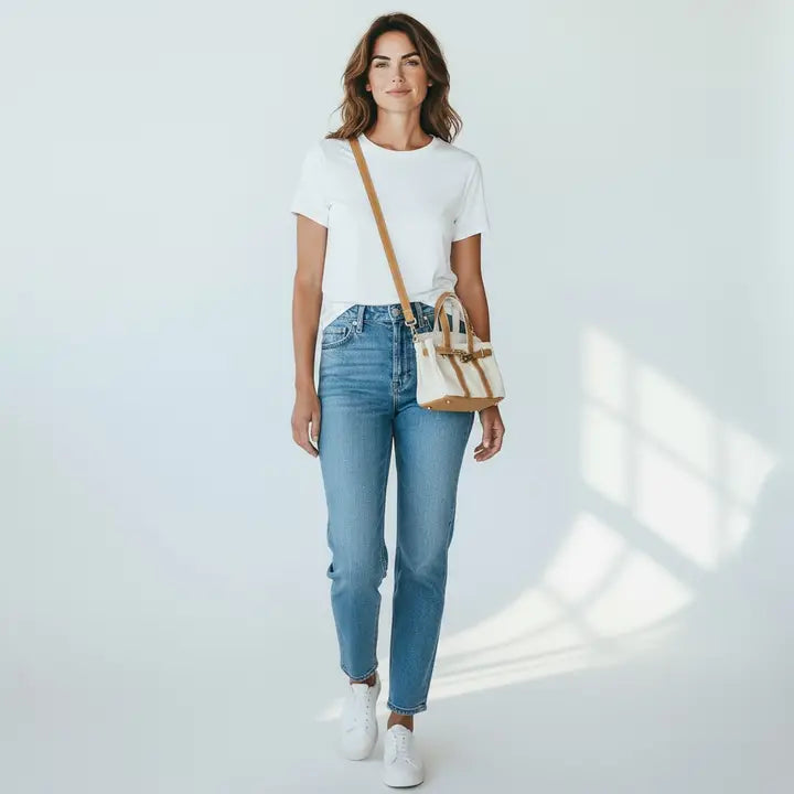 The Luxey Mini Canvas Tote/ Brown