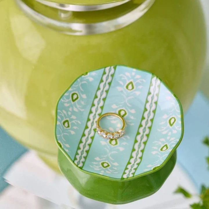 Laura Park/ Ceramic Ring Dish/ Rosemary Stripe Blue