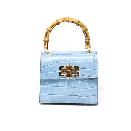 The Ballie Bamboo Bag/ Sky Blue