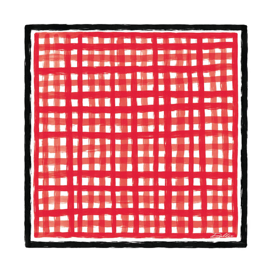 The Tailgate Check Scarf/ Red + Black