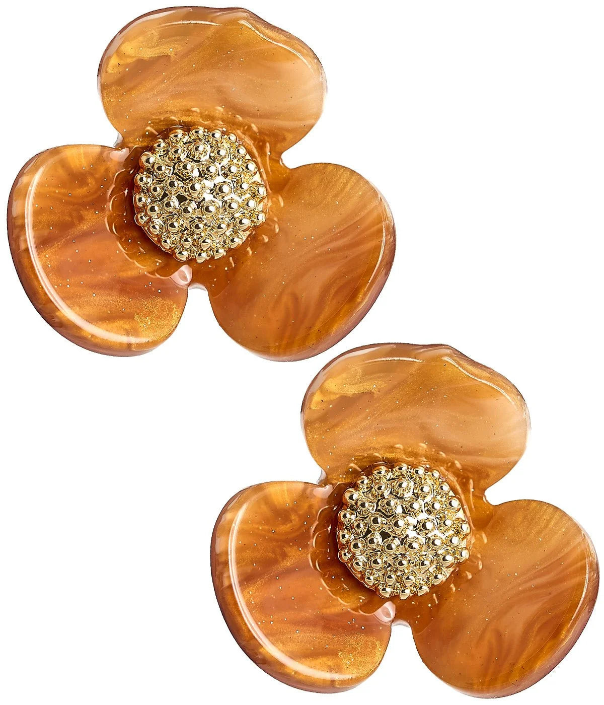 Lisi Lerch/ The Bell Acrylic Flower Earring/ Tan