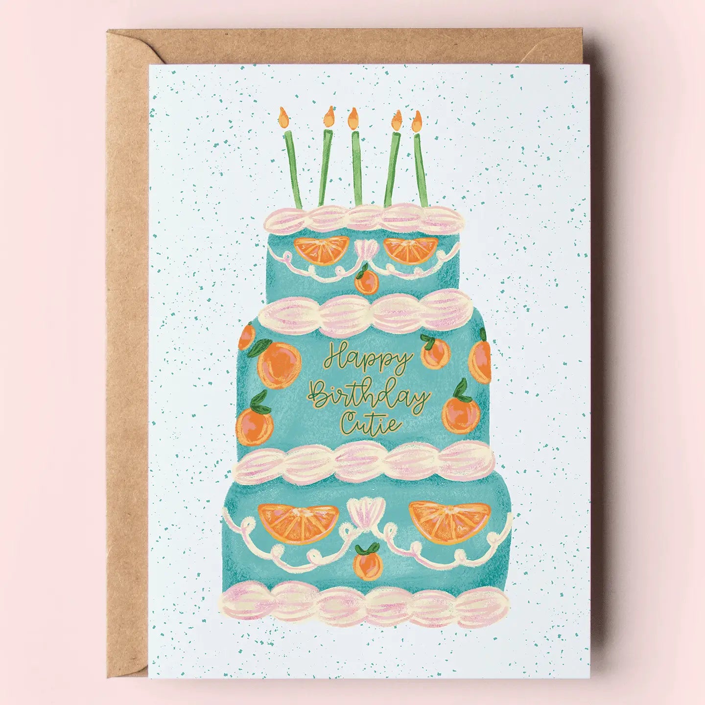 Happy Birthday Cutie Oranges Cake Greeting Card