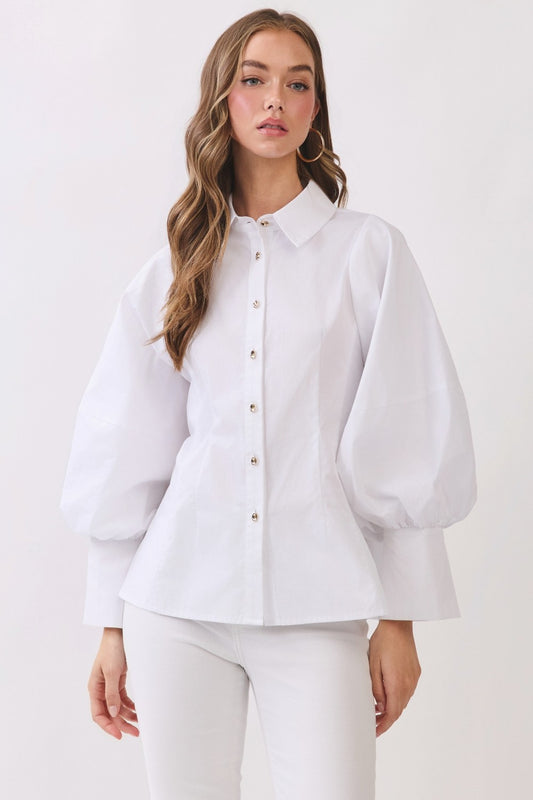 The Gold Button Statement Top