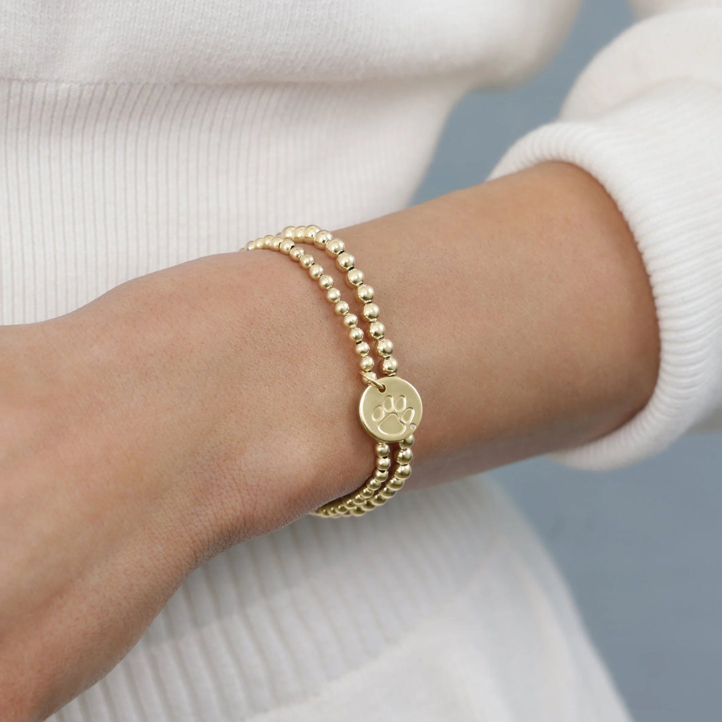 ENewton/ ECollegiate Classic Gold 3MM Bracelet-Clemson Disc