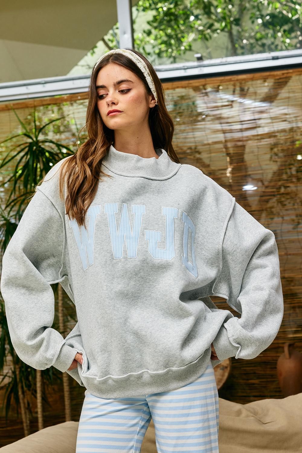 The WWJD Striped Mockneck