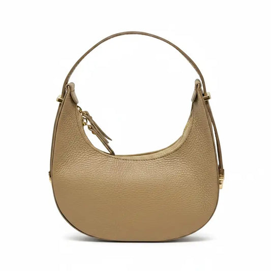 The Hollie Half Moon Leather Bag/ Beige