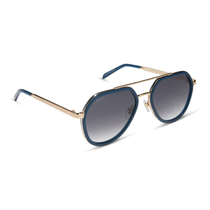 Diff/ Joey Sunglasses/ Clubhouse Blue + Brushed Gold