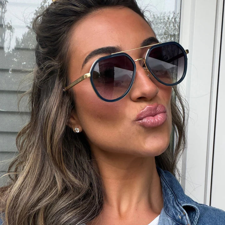 Diff/ Joey Sunglasses/ Clubhouse Blue + Brushed Gold
