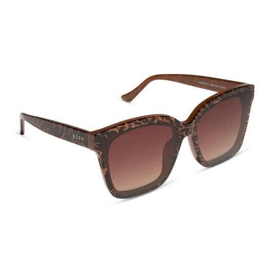 Diff/ Meredith Sunglasses/ Animal + Brown Gradient Polarized