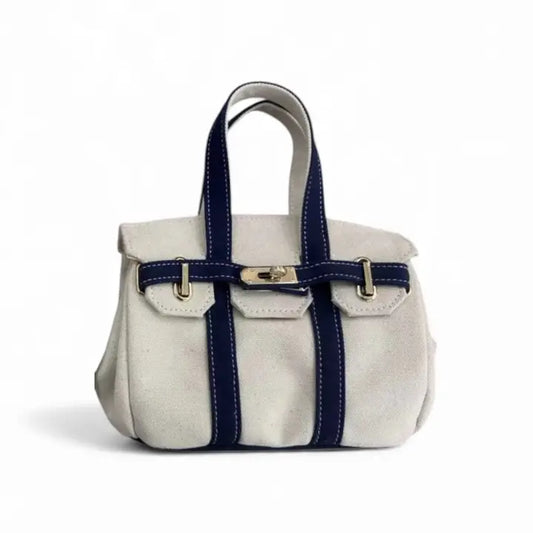 The Luxey Mini Canvas Tote/ Navy