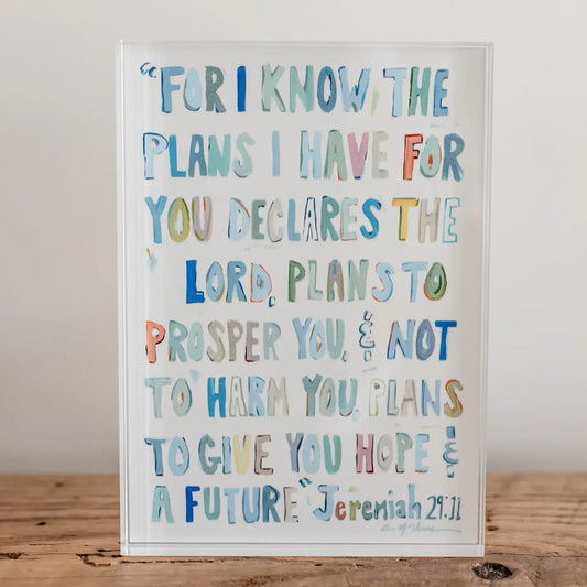 Jeremiah 29:11 Acrylic Block/ Blue