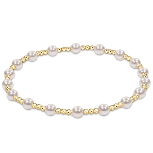 ENewton/ EGirl/ Classic Sincerity Pattern 4MM Bead Bracelet-Pearl