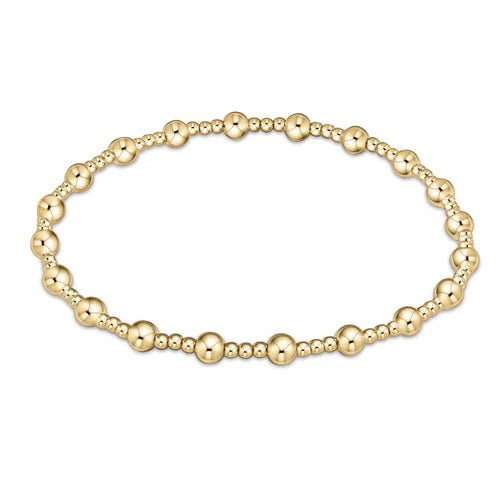 ENewton/ EGirl/ Classic Sincerity Pattern 4MM Bead Bracelet-Gold