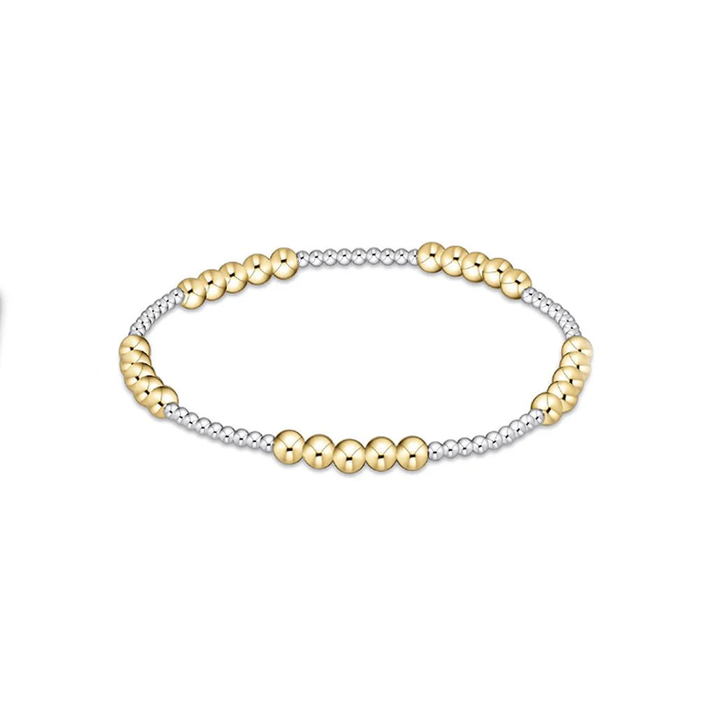 ENewton/ Classic Blissful Pattern 2MM Bead Bracelet-4MM Mixed Metal