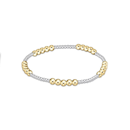 ENewton/ Classic Blissful Pattern 2MM Bead Bracelet-4MM Mixed Metal
