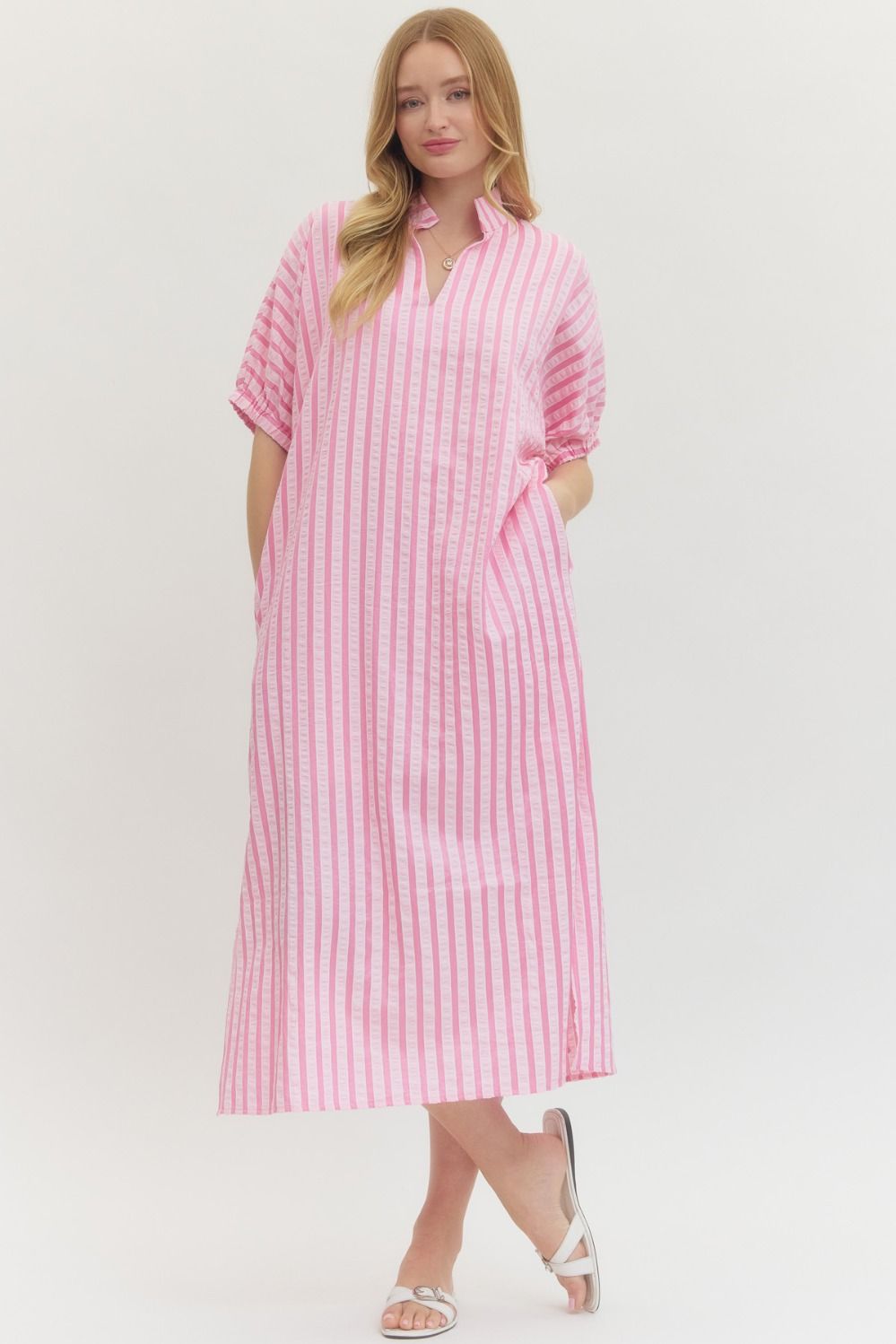 The Savvie Striped Midi