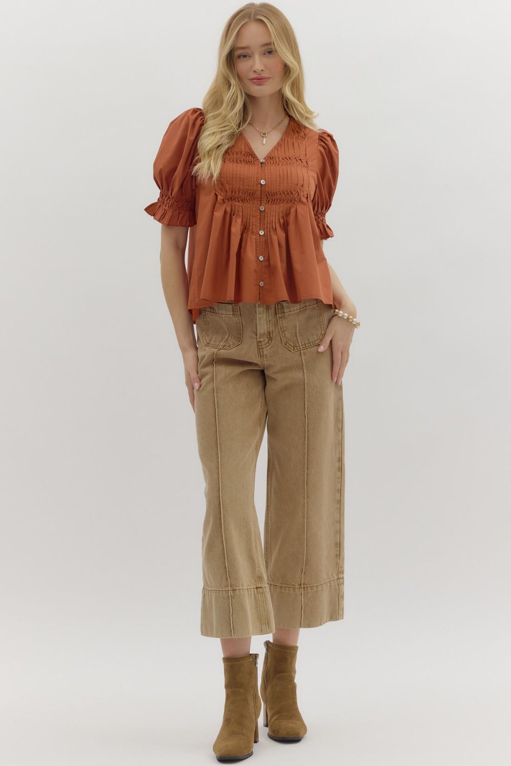 The Piza Pintuck Top