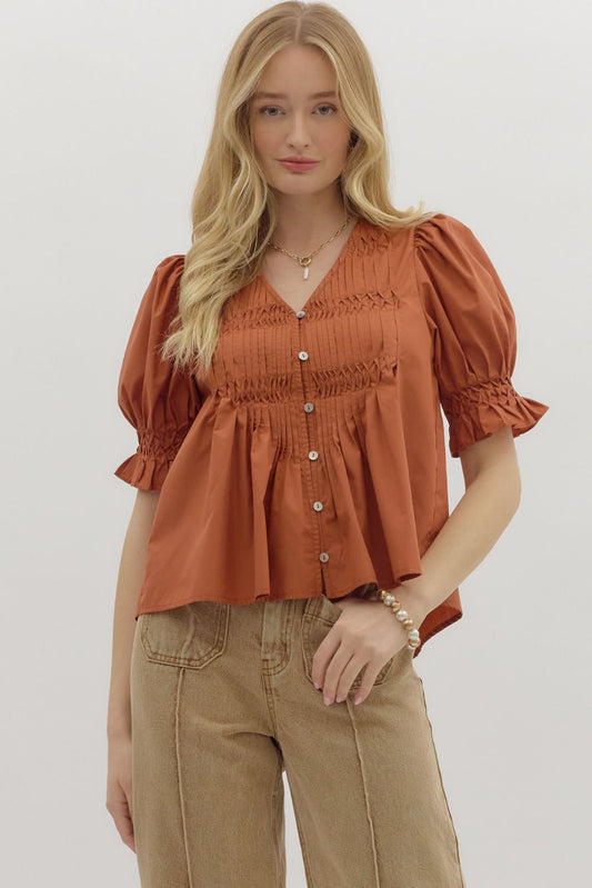 The Piza Pintuck Top