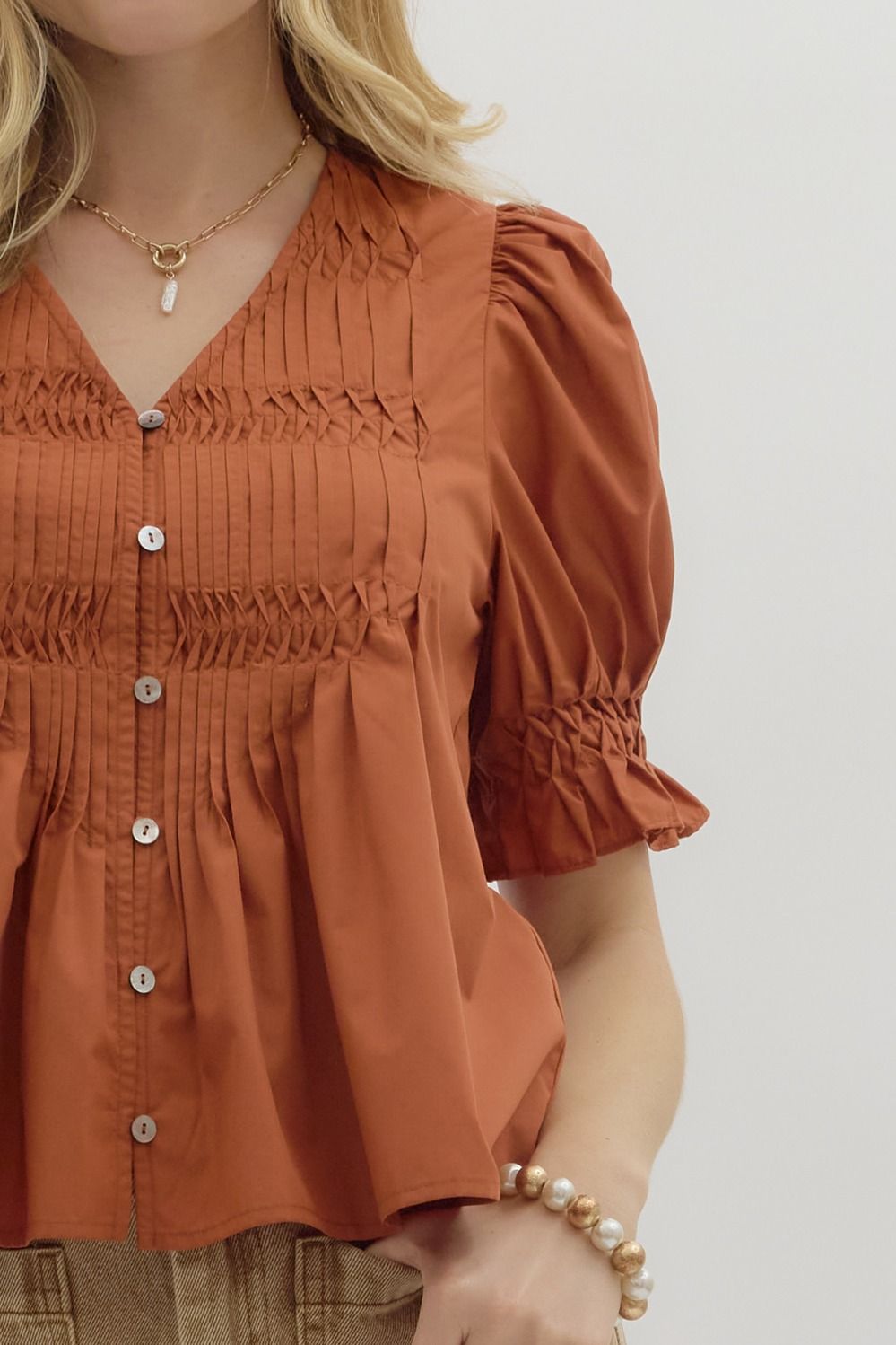 The Piza Pintuck Top