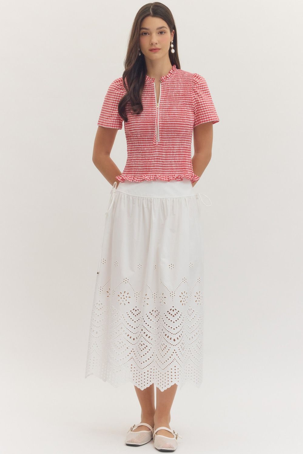 The Carlie Check Top