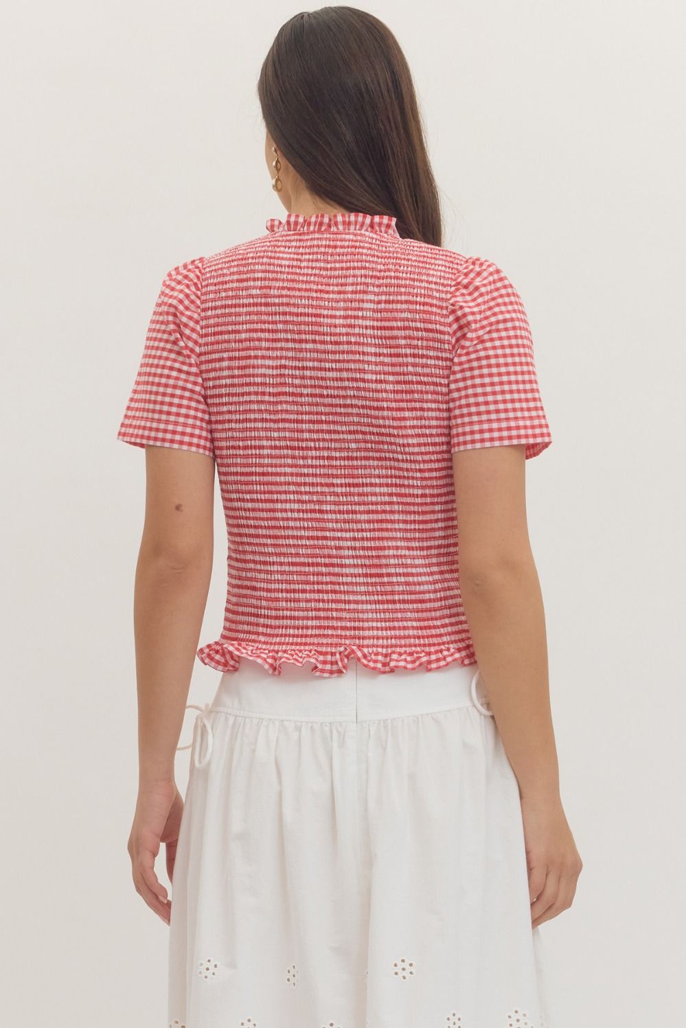 The Carlie Check Top